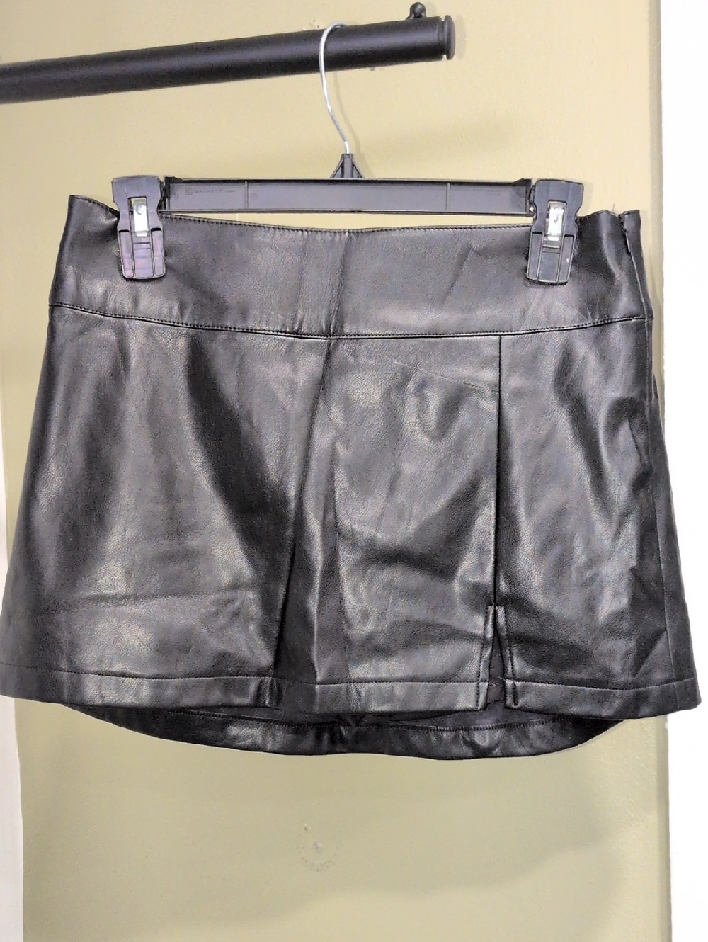 GARAGE Black Faux Leather Mini Skirt (P/S)